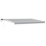 vidaXL Cadre de store manuel avec LEDs Anthracite et blanc 4 × 3 5 m