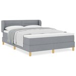 vidaXL Lit à Ressorts avec Matelas Crème 90x200 cm Tissu Gris clair
