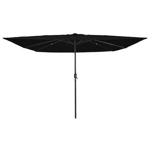vidaXL Parasol de jardin Noir 295 x 295 x 245 cm Polyester  Acier