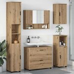 vidaXL Ensemble de mobilier de salle de bain 5 Pièces chêne artisanal