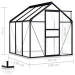 vidaXL Serre avec cadre de base Anthracite Aluminium 3 61 m²
