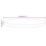 vidaXL Dessus de table Ø40x2 5 cm Bois de pin massif