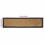 vidaXL Tapis de surface Gris foncé 60 x 250 cm Jute