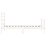 vidaXL Cadre de lit et tête de lit blanc 100x200 cm bois massif