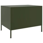 vidaXL Table basse vert olive 68x50x50 5 cm acier laminé à froid