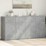 vidaXL Buffets 2 Pièces gris béton 79x38x80 cm bois d'ingénierie