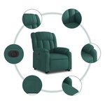 vidaXL Fauteuil inclinable électrique vert foncé tissu