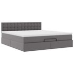 VidaXL Cadre de lit ottoman avec matelas gris 160x200 cm similicuir