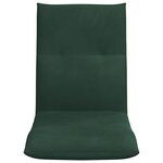 vidaXL Fauteuil de sol ajustable Vert foncé Velours
