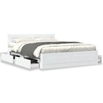 vidaXL Cadre de lit avec tête de lit sans matelas blanc 160x200 cm