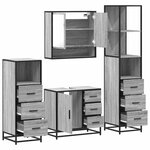 vidaXL Ensemble de meubles de salle de bain 4 Pièces sonoma gris