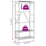 vidaXL Porte-vêtement avec étagères 80x40x175 cm bambou
