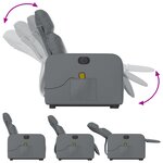 vidaXL Fauteuil inclinable de massage électrique gris similicuir