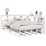 vidaXL Lit bibliothèque sans matelas blanc 120x190 cm bois pin massif