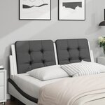 vidaXL Coussin de tête de lit noir et blanc 120 cm similicuir