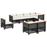 vidaXL Salon de jardin 8 Pièces avec coussins noir résine tressée