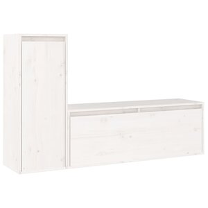 vidaXL Meubles TV 2 Pièces Blanc Bois massif de pin