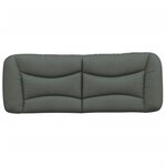 vidaXL Coussin de tête de lit Hvar gris foncé 140 cm tissu