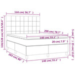 vidaXL Sommier à lattes de lit et matelas et LED Bleu 140x200 cm Tissu