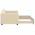 vidaXL Lit de jour avec lit gigogne crème 80x200 cm tissu