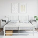 vidaXL Tables de chevet 2 Pièces blanc 36x39x68 cm acier