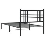 vidaXL Cadre de lit métal sans matelas avec tête de lit noir 90x200 cm