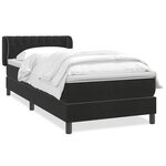 vidaXL Sommier à lattes de lit avec matelas noir 90x220 cm velours