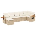 vidaXL Salon de jardin avec coussins 7 Pièces beige résine tressée