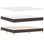 vidaXL Lit à ressorts Marron foncé et Blanc 200 x 200 cm Tissu