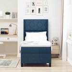 vidaXL Lit à ressorts avec matelas Bleu 90 x 190 cm tissu