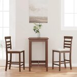 vidaXL Tabourets de bar avec coussins 2 Pièces marron bois massif d'hévéa