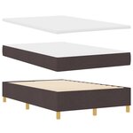vidaXL Lit à ressorts avec matelas et banc Marron foncé 120 x 190 cm Tissu