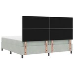 Lit à ressorts vidaXL avec matelas et lumière LED Gris clair 200x200 cm Velours