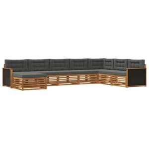 vidaXL Ensemble de canapés d'extérieur 8 Pièces Naturel et Anthracite