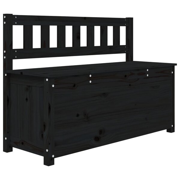 vidaXL Banc Noir 110x41x76 5 cm Bois de pin massif