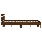 vidaXL Cadre de lit avec tête de lit et LED chêne marron 140x190 cm