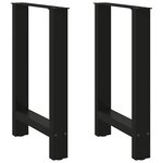 vidaXL Pieds de table à manger Noir 2 pièces 50 x (72-73) cm Acier