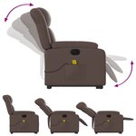 vidaXL Fauteuil inclinable de massage électrique marron similicuir
