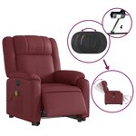 vidaXL Fauteuil inclinable de massage électrique rouge bordeaux