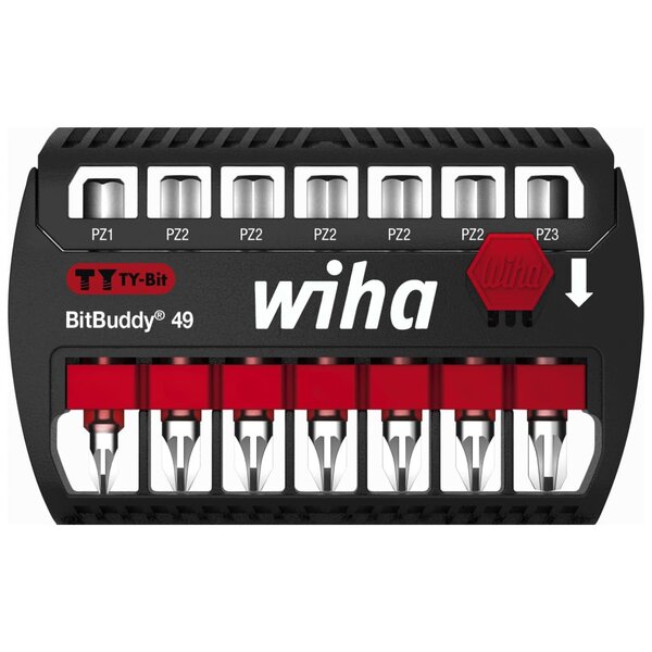 Wiha ensemble d'embouts ty pozidriv 8 pièces bitbuddy 49 mm
