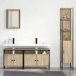 vidaXL Ensemble de mobilier de salle de bain 4 Pièces Chêne sonoma