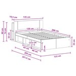 vidaXL Cadre de lit avec rangement Chêne artisanal 120 x 200 cm