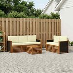 vidaXL Ensemble de canapés d'extérieur 6 pc Naturel et Crème