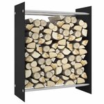 vidaXL Portant de bois de chauffage Noir 80x35x100 cm Verre trempé