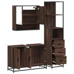 vidaXL Ensemble de meubles de salle de bain 3 Pièces Chêne marron