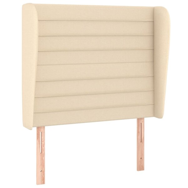 vidaXL Tête de lit avec oreilles Crème 103x23x118/128 cm Tissu