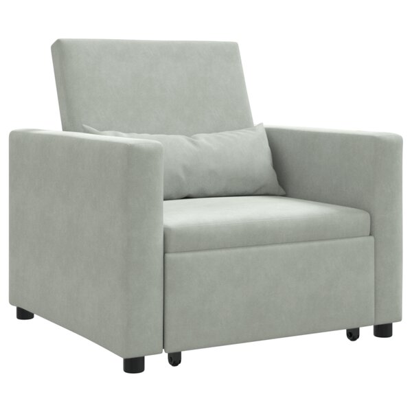 vidaXL Sofa-lit convertible 3-en-1 en velours gris clair