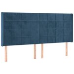 vidaXL Tête de lit à LED Bleu foncé 183x16x118/128 cm Velours