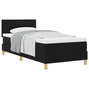 vidaXL Lit à ressorts avec matelas Noir 100 x 200 cm tissu