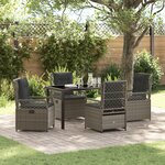 vidaXL Ensemble de 5 meubles de jardin en gris poly rattan